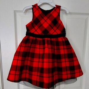 Toddler Girls Dress~ Red & Black Plaid. Sz 3T by Cat & Jack. NWOT.